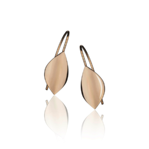 Mini Blad hengende øredobber i gull