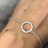 Eklipse armbånd håndlaget i sølv med lilla ametyst i 18k gullinnfatning