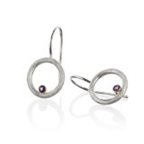 Eklipse hengende ørepynt med ametyst i 18k gullfatning