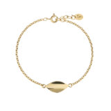 Mini blad enkelt armbånd i forgylt sølv