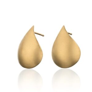 Skjell ørepynt på stift forgylt