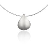 Skjell halssmykke i sølv med omegakjede