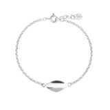 Mini blad enkelt armbånd i sølv