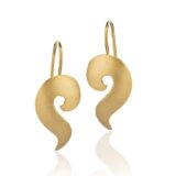 Bølger - håndlaget ørepynt i forgylt sølv