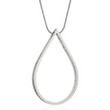 Stor dråpe halskjede i sølv