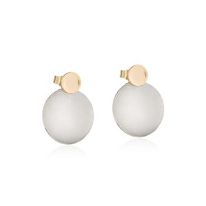 Heng øredobber på stift i sølv og gull