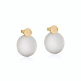 Heng øredobber på stift i sølv og forgylt